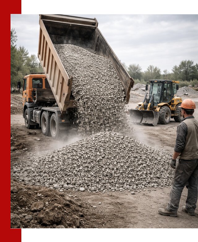 Доставка щебня в Назарове крупными и мелкими фракциями