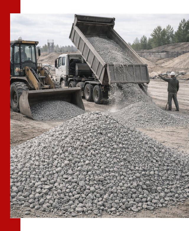 Доставка известнякового щебня фр. 5–20 в Назарове