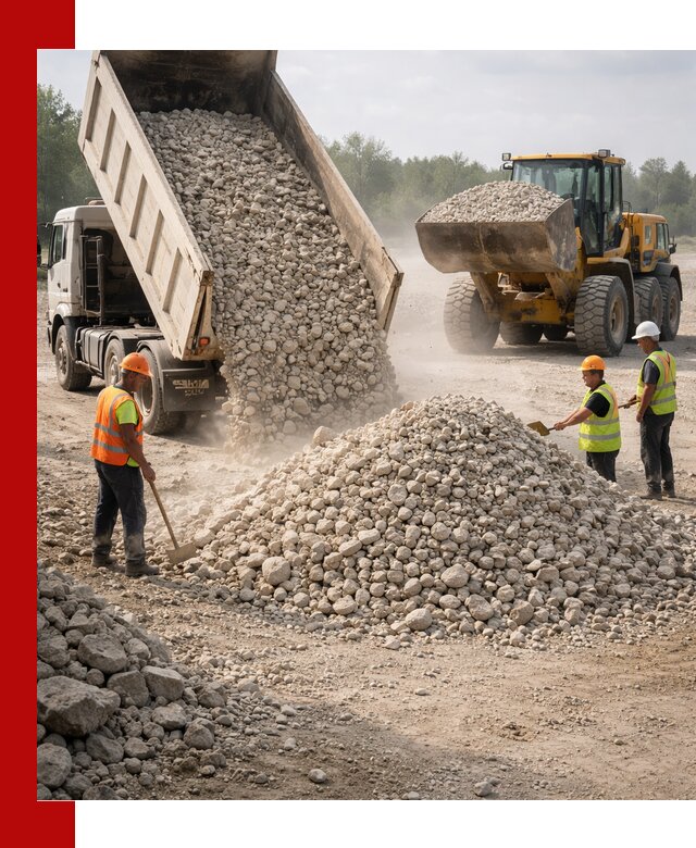 Доставка известнякового щебня фр. 40-70 в Назарове