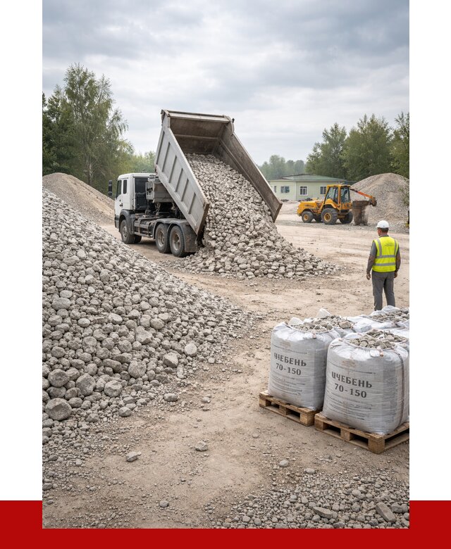 Известняковый щебень фракция 70-150 в Назарове от 1285 р. | ПРОНЕРУДНрв