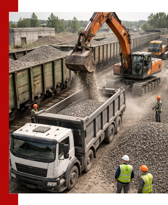 Железнодорожный щебень фракция 25–60 для поставок в Назарове