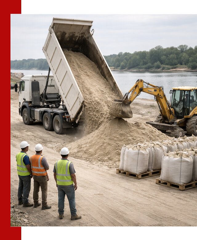 Доставка речного песка в Назарове самосвалами и погрузкой