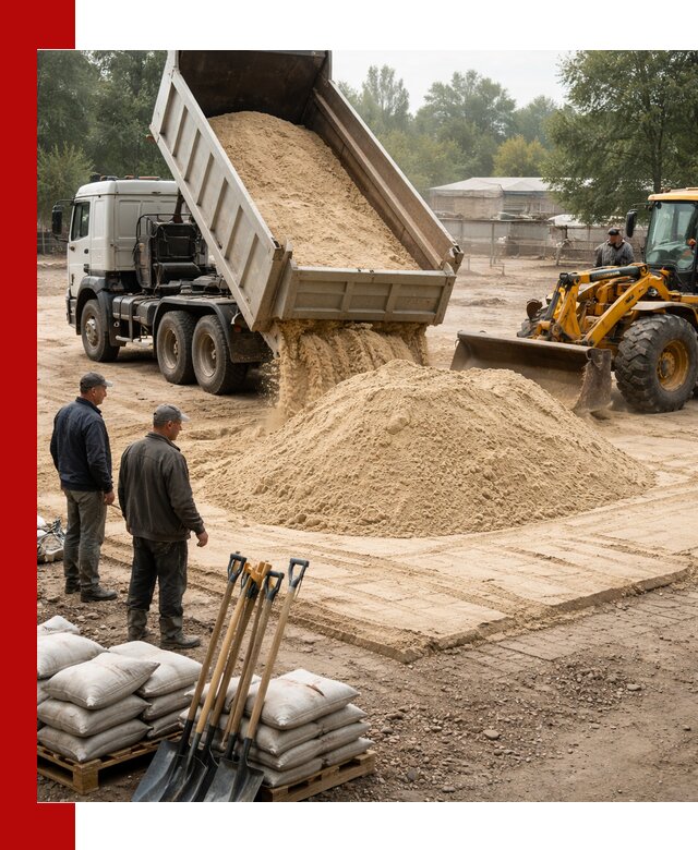 Доставка мытого песка в Назарове с самосвалами по выгодной цене