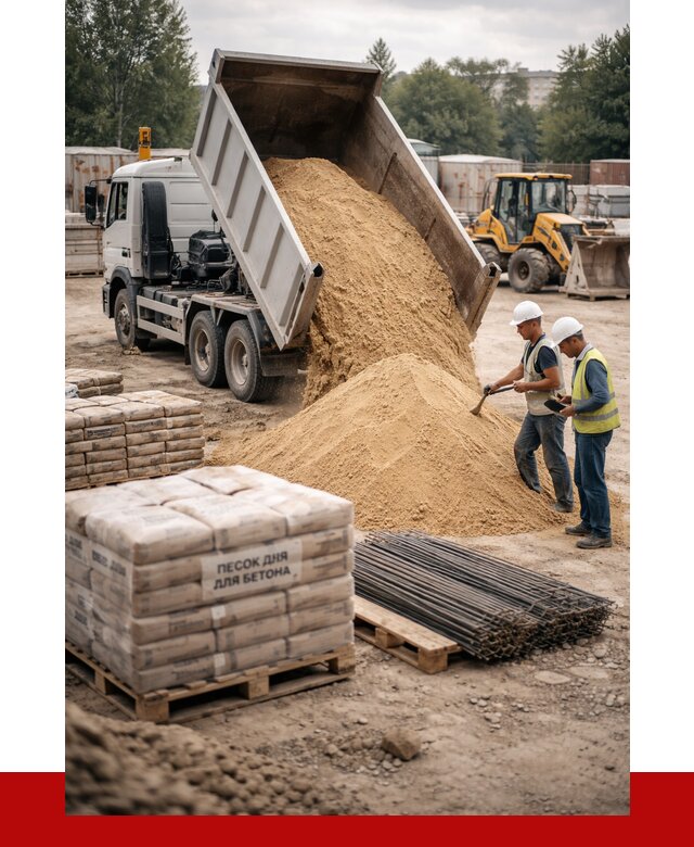 Песок для бетона в Назарове от 2570 р. с доставкой, ПРОНЕРУДНрв