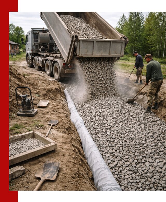 Гравий для дренажа с доставкой в Назарове качественный и недорогой