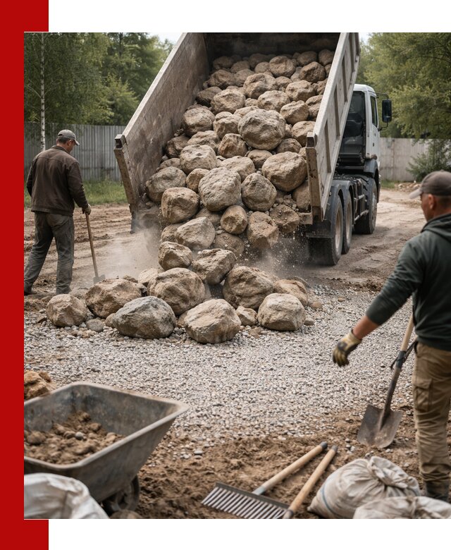 Доставка и укладка булыжника в Назарове
