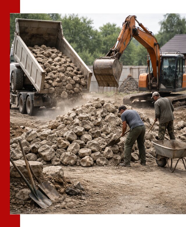 Доставка и разгрузка бутового камня в Назарове