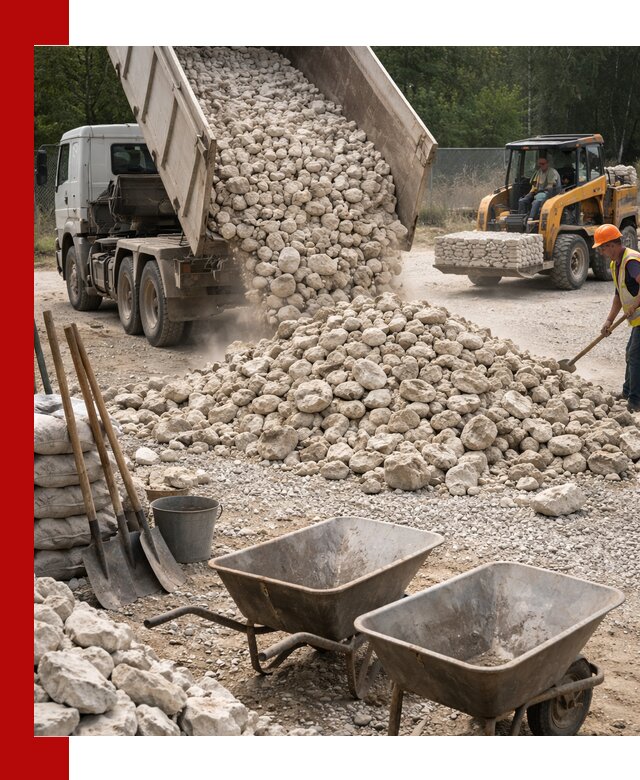 Доставка и продажа бутового известнякового камня в Назарове