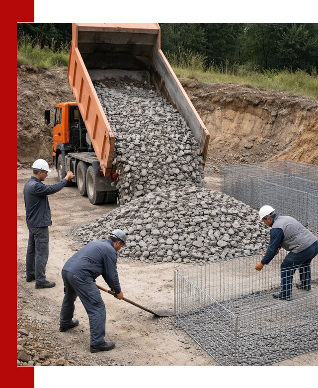 Камень для габионов с доставкой в Назарове быстро и надёжно