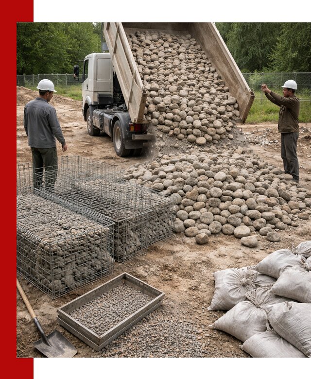 Камень для габионов фракция 70–151 в Назарове