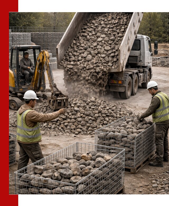 Камень для габионов фракция 100–201 в Назарове