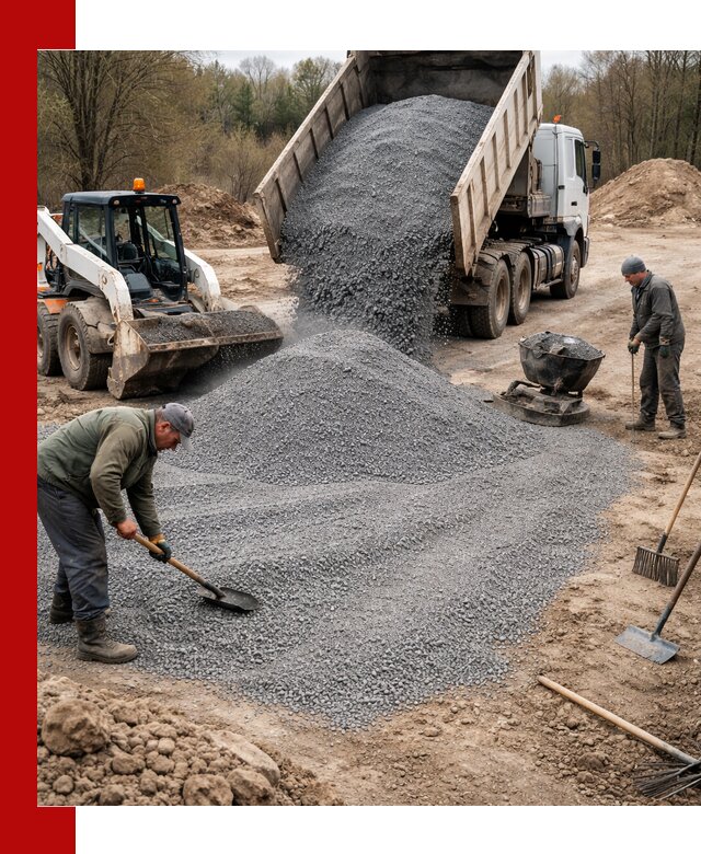 Отсев для подсыпки в Назарове — доставка и подсыпка на участок