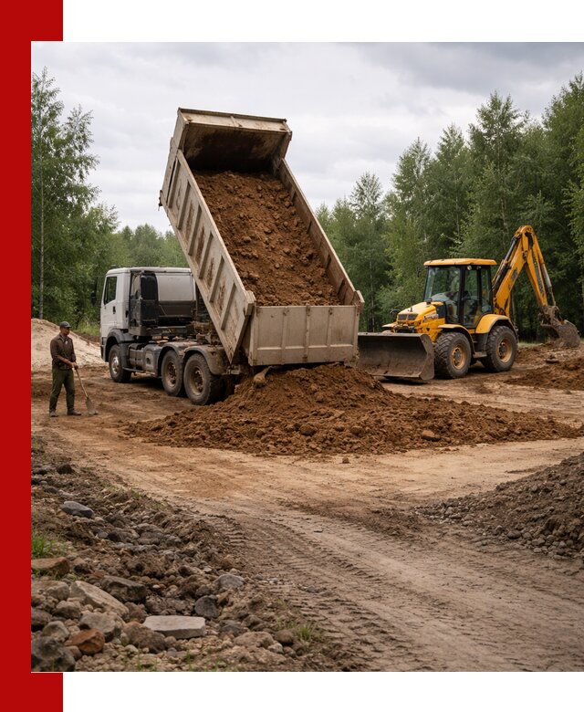 Доставка суглинка самосвалами в Назарове подсыпка и планировка