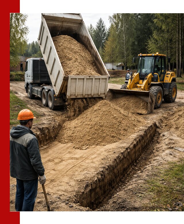 Доставка песчаного грунта в Назарове для строительных работ