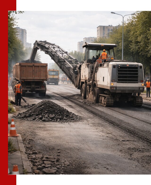 Фрезерованный асфальт в Назарове — удаление и вывоз старого покрытия
