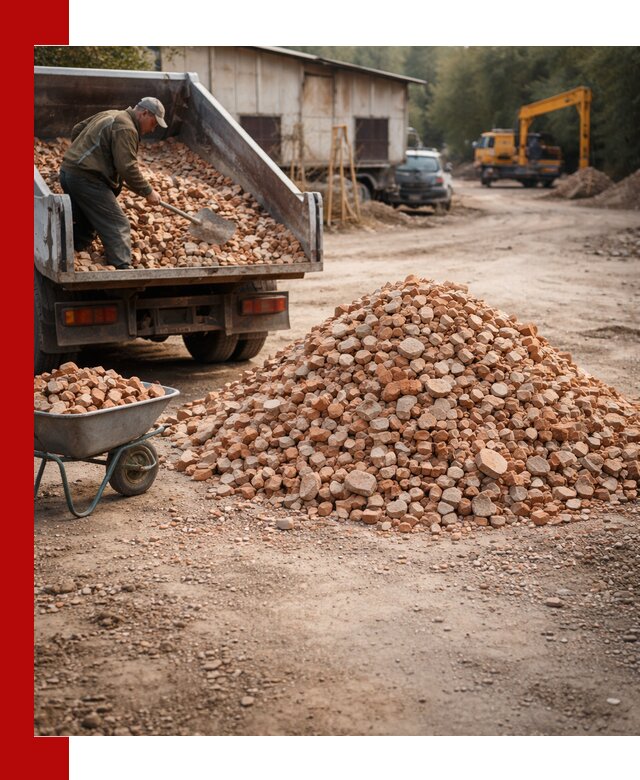 Доставка и подушка из боя кирпича с разгрузкой в Назарове