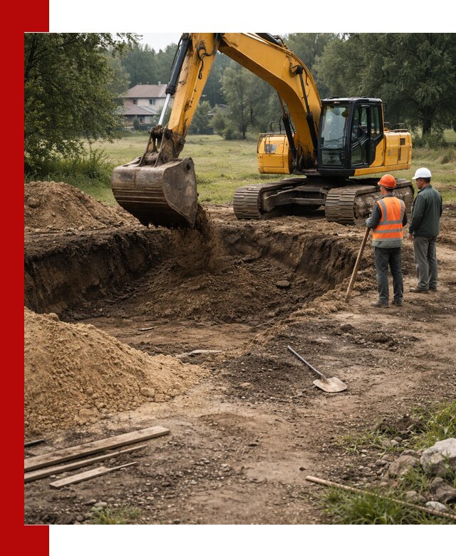 Рытье котлована под фундамент в Назарове (быстро и недорого)