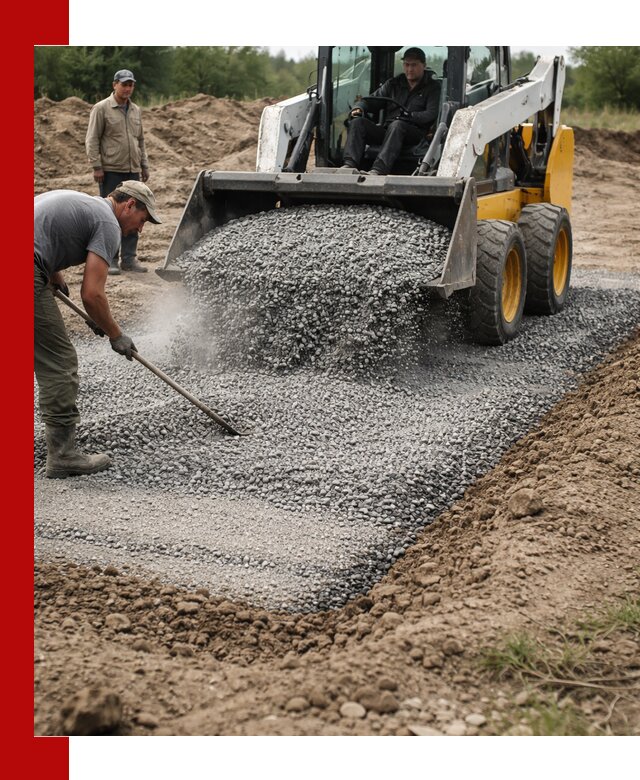 Устройство щебеночной подушки в Назарове для дорог и фундаментов